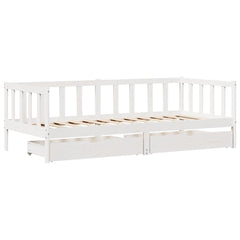vidaXL Daybed 3 pcs White 80 x 200 cm Solid Pine Wood 3