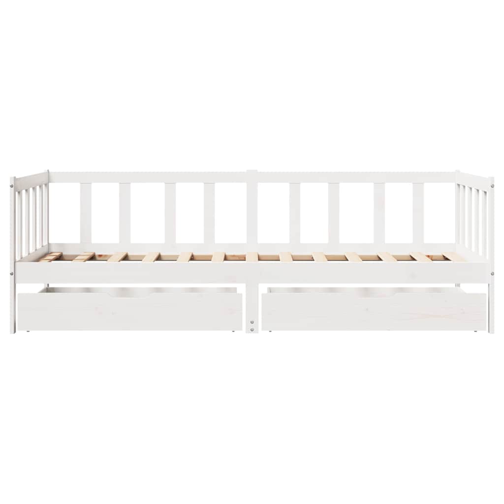 vidaXL Daybed 3 pcs White 80 x 200 cm Solid Pine Wood 4