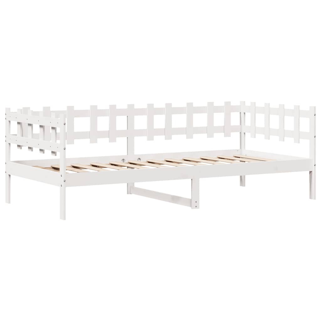 Daybed with Drawers without Mattress White Solid Wood 90 cm 190 cm