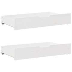 Daybed with Drawers without Mattress White Solid Wood 90 cm 190 cm