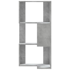 vidaXL Corner Bookcase 3-Tier Concrete Grey 50x50x102 cm Engineered Wood 4