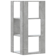 vidaXL Corner Bookcase 3-Tier Concrete Grey 50x50x102 cm Engineered Wood 6
