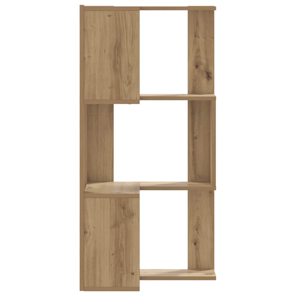 vidaXL Corner Bookcase 3-Tier Artisian Oak 50x50x102 cm Engineered Wood 4