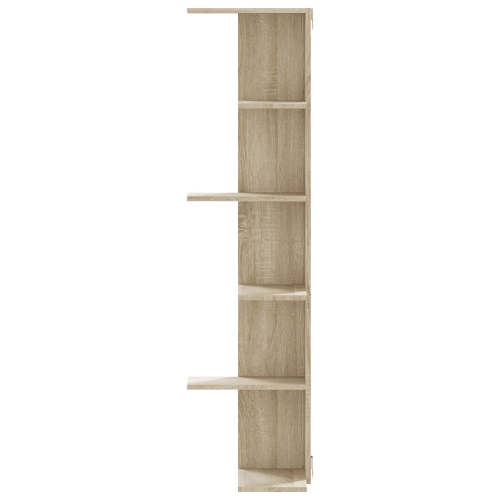 vidaXL Wall Corner Shelf Sonoma Oak 36.5x36.5x140 cm Engineered Wood 4