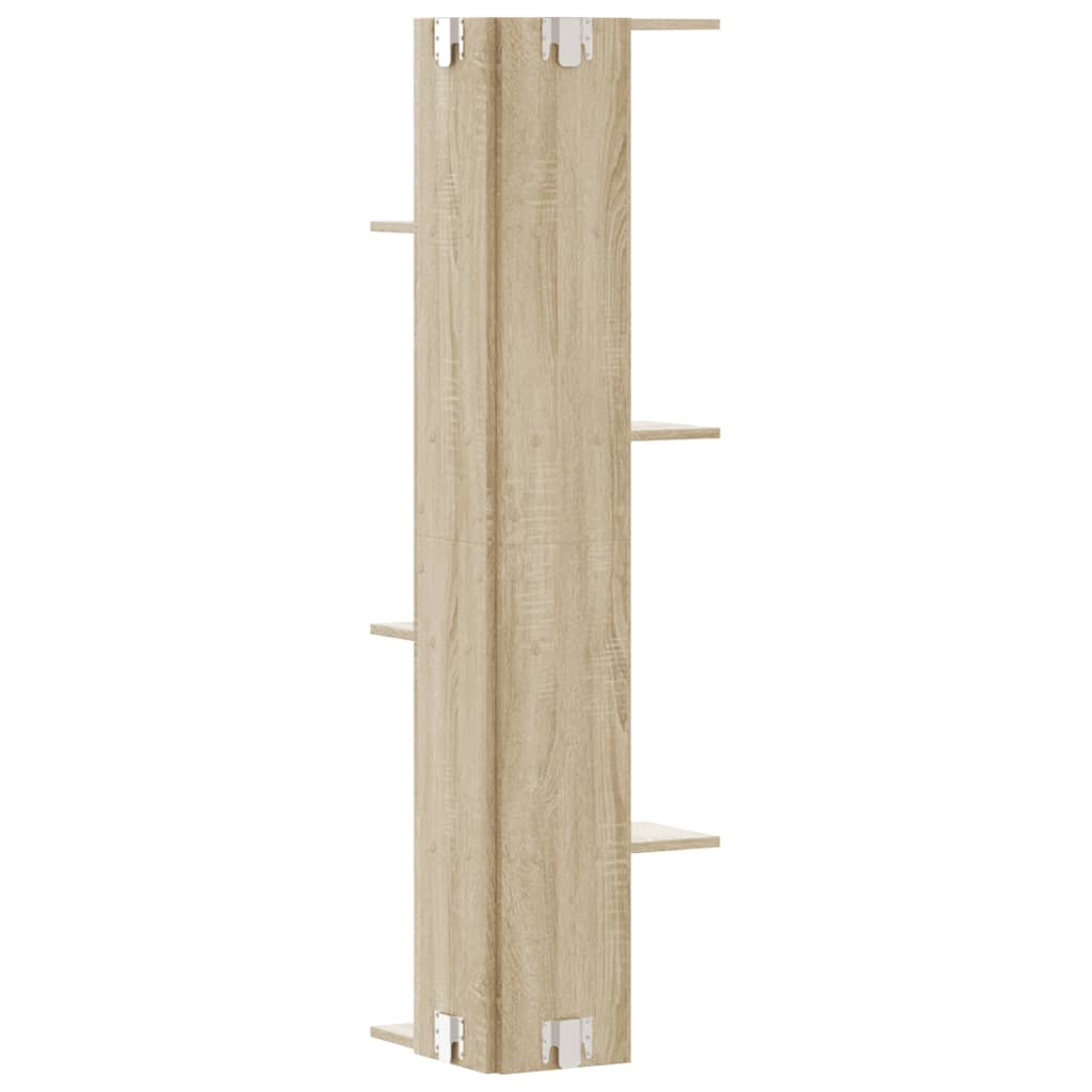 vidaXL Wall Corner Shelf Sonoma Oak 36.5x36.5x140 cm Engineered Wood 6