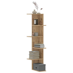 vidaXL Wall Corner Shelf Artisian Oak 36.5x36.5x140 cm Engineered Wood 3