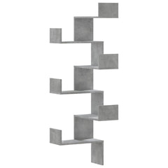 vidaXL Wall Corner Shelf Concrete Grey 45x45x147 cm Engineered Wood 2