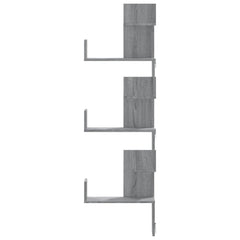 vidaXL Wall Corner Shelf Grey Sonoma 45x45x147 cm Engineered Wood 4