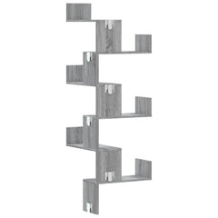 vidaXL Wall Corner Shelf Grey Sonoma 45x45x147 cm Engineered Wood 6