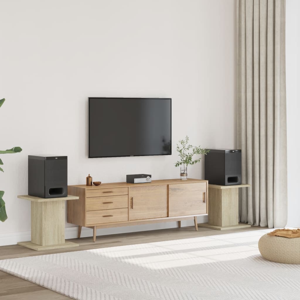 vidaXL Speaker Stands 2 pcs Sonoma Oak 30x30x40 cm Engineered Wood 1