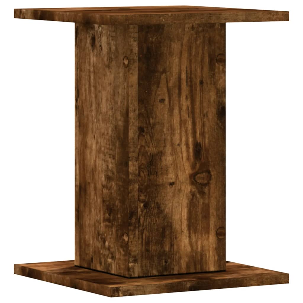 vidaXL Speaker Stands 2 pcs Smoked Oak 30x30x40 cm Engineered Wood 4