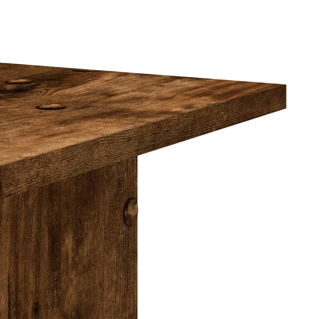 vidaXL Speaker Stands 2 pcs Smoked Oak 30x30x40 cm Engineered Wood 6