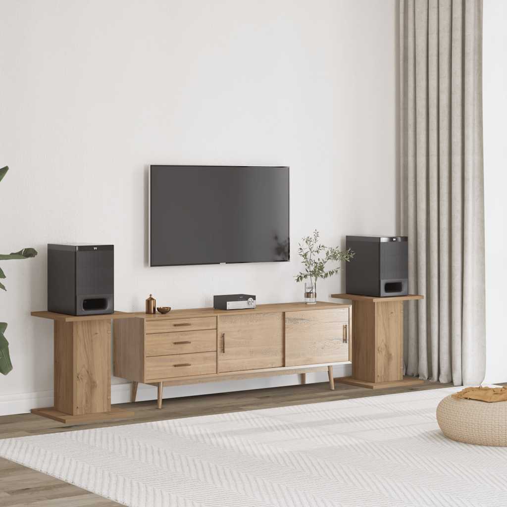 vidaXL Speaker Stands 2 pcs Artisan Oak 30x30x40 cm Engineered Wood 1