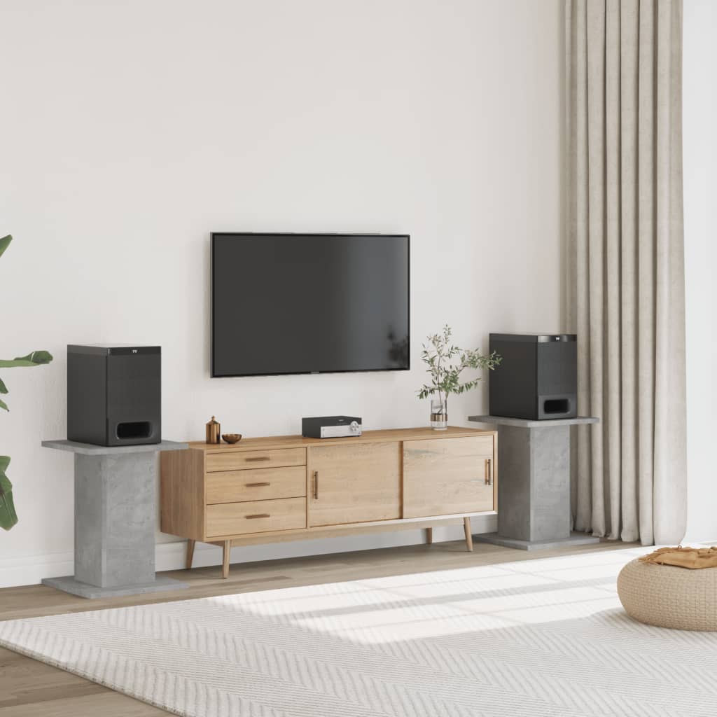 vidaXL Speaker Stands 2 pcs Concrete Grey 30x30x60 cm Engineered Wood 1