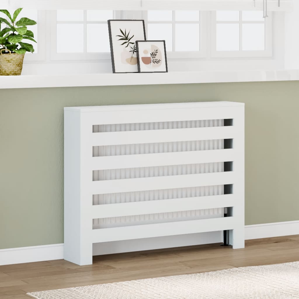 vidaXL Radiator Cover White 104 x 20 x 82 cm Engineered Wood 1