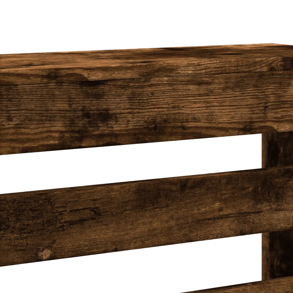 vidaXL Radiator Cover Smoked Oak 149 x 20 x 82 cm Engineered Wood 6