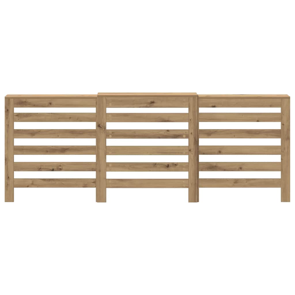 Radiator Cover 205x21.5x83.5 cm Engineered Wood Depth 21.5 cm Artisan oak Horizontal slats