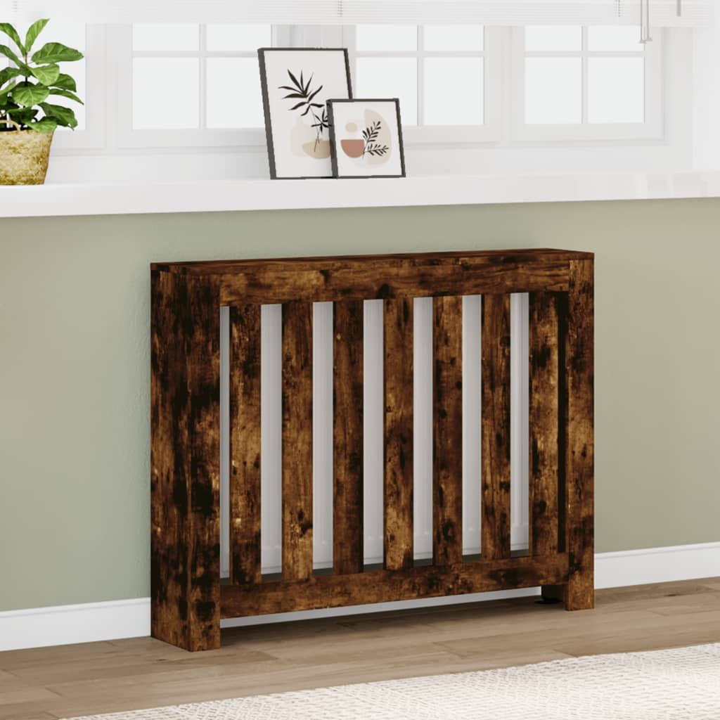 vidaXL Radiator Cover Smoked Oak Engineered Wood 1