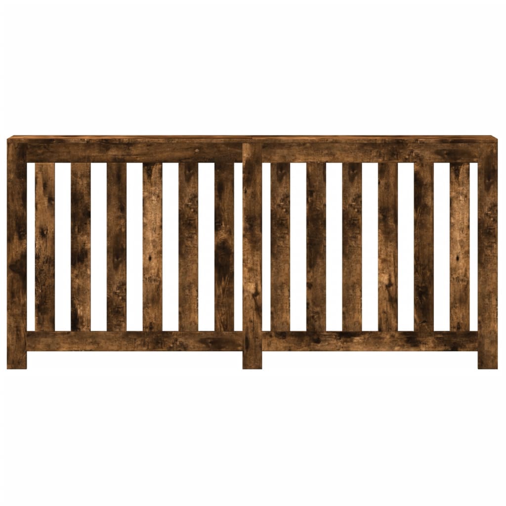 Radiator Cover 175x20x82 cm Engineered Wood Vertical Slats Smoked oak