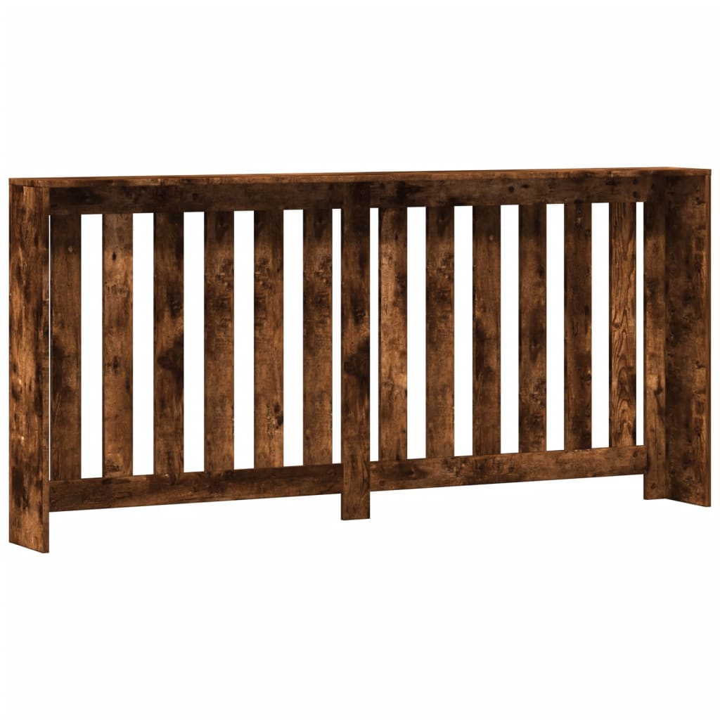 Radiator Cover 175x20x82 cm Engineered Wood Vertical Slats Smoked oak