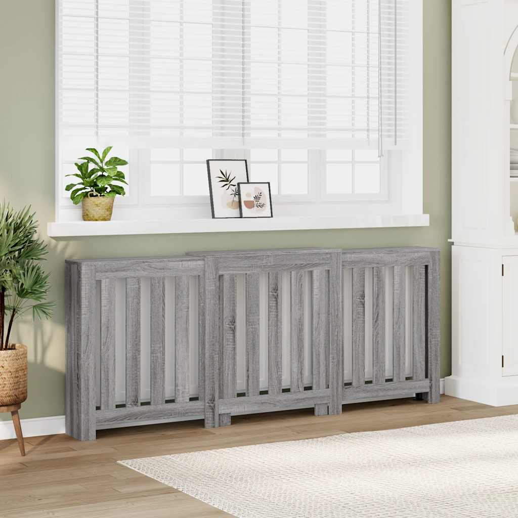 vidaXL Radiator Cover Grey Sonoma 205 x 21.5 x 83.5 cm Engineered Wood 1