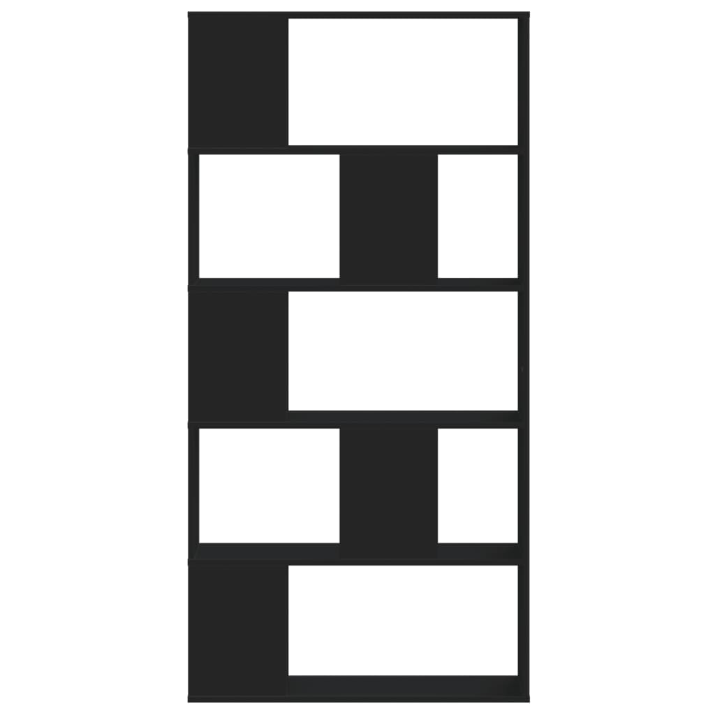 vidaXL Bookcase 5-Tier Black 80,5x23,5x162,5 cm Engineered Wood 3