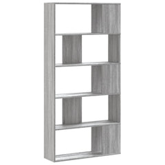 vidaXL Bookcase 5-Tier Grey Sonoma 80,5x23,5x162,5 cm Engineered Wood 4