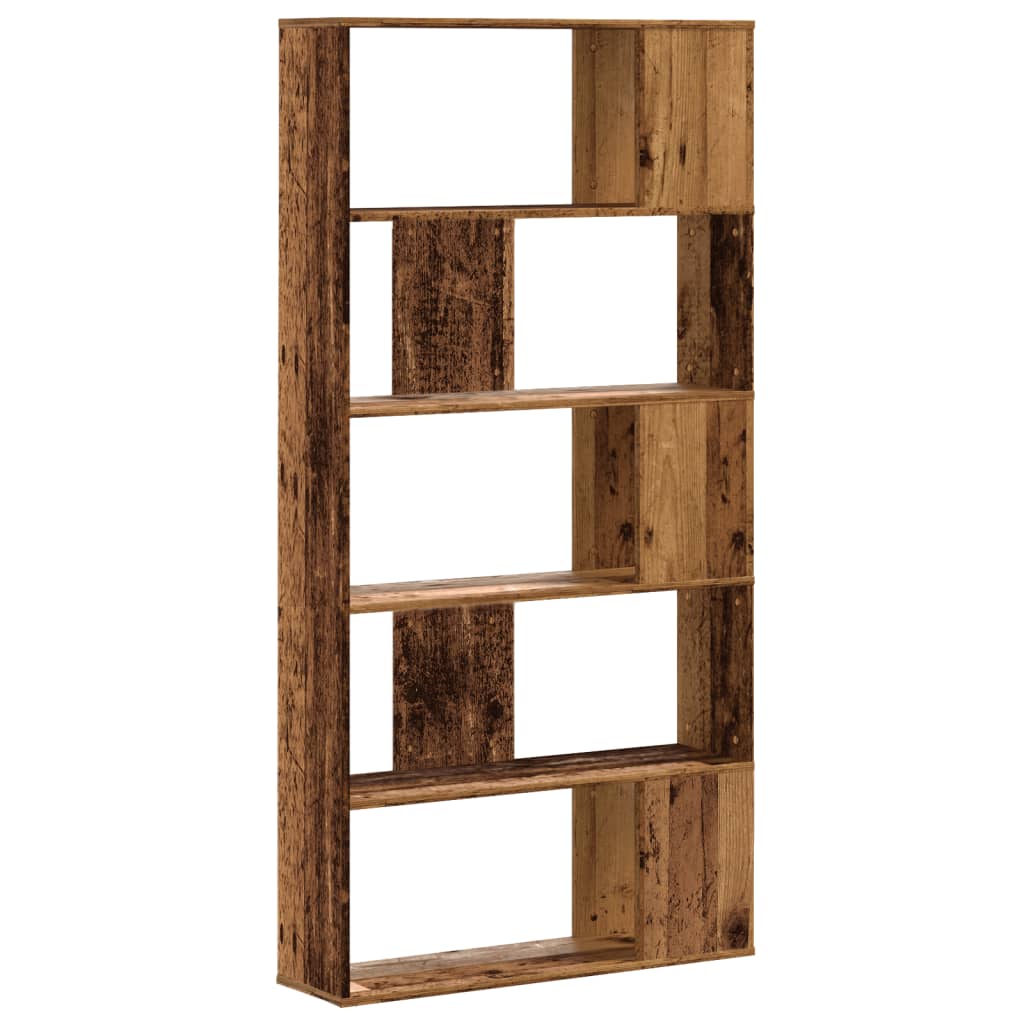 vidaXL Bookcase 5-Tier Old Wood 80,5x23,5x162,5 cm Engineered Wood 4