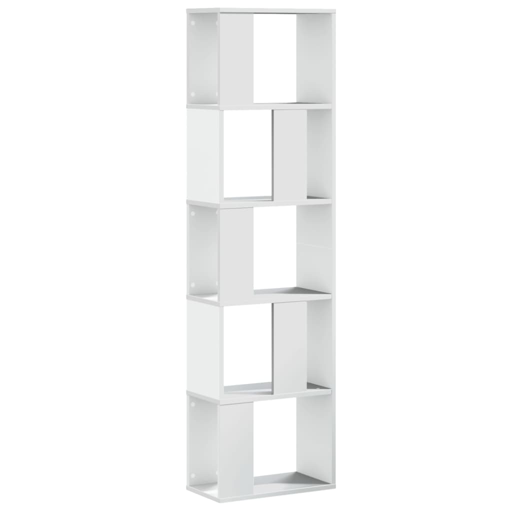 vidaXL Bookcase 5-Tier White 45x23,5x162,5 cm Engineered Wood 2