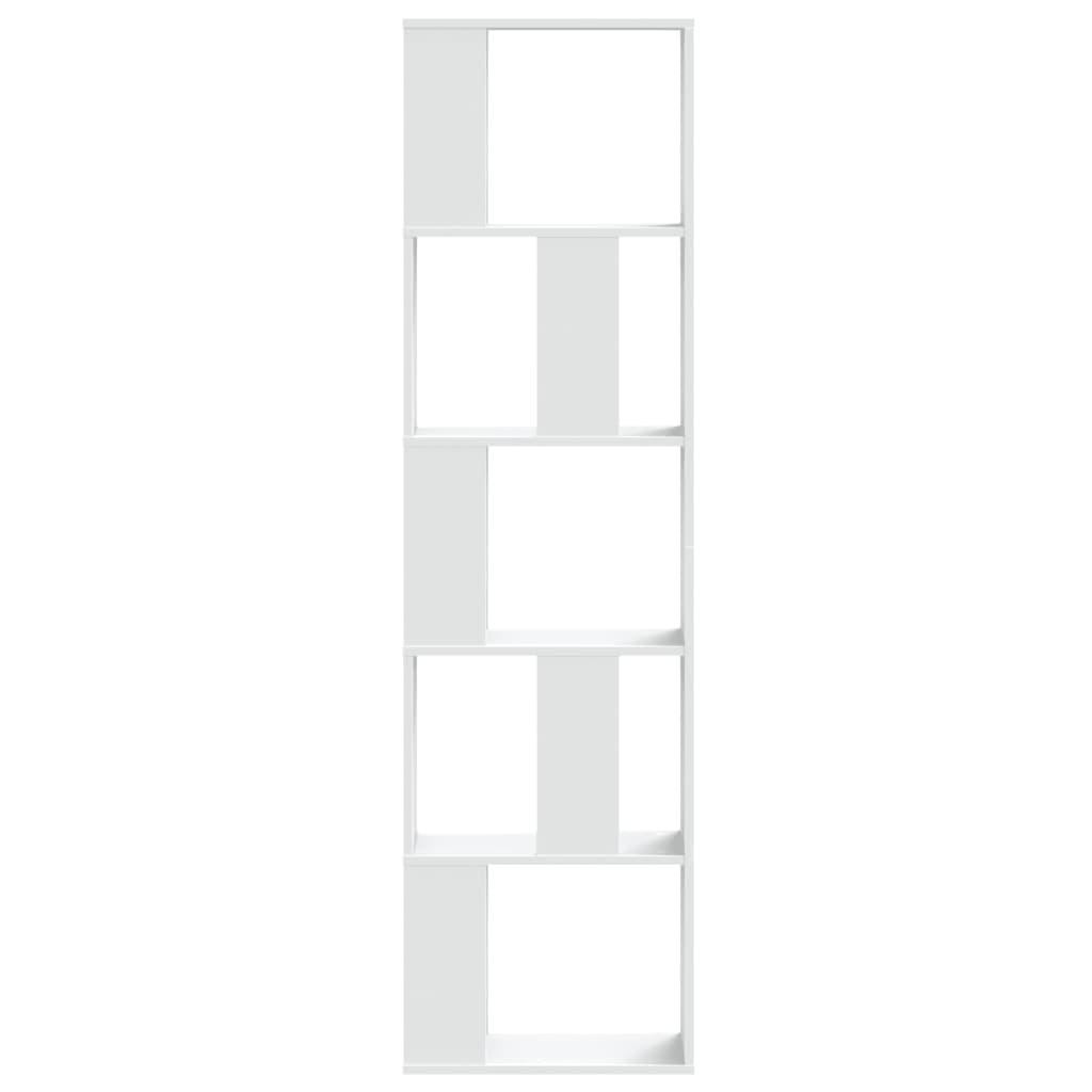 vidaXL Bookcase 5-Tier White 45x23,5x162,5 cm Engineered Wood 3