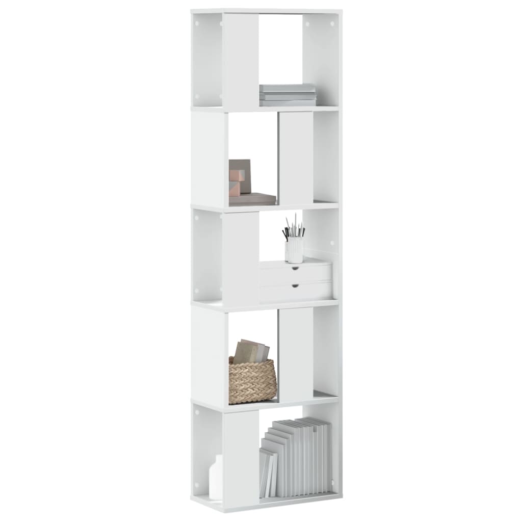 vidaXL Bookcase 5-Tier White 45x23,5x162,5 cm Engineered Wood 1