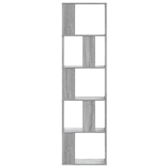 vidaXL Bookcase 5-Tier Grey Sonoma 45x23,5x162,5 cm Engineered Wood 3