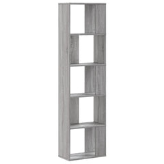 vidaXL Bookcase 5-Tier Grey Sonoma 45x23,5x162,5 cm Engineered Wood 4