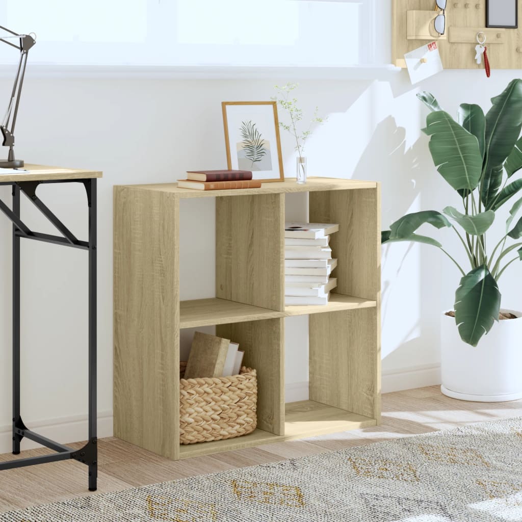 vidaXL Bookcase Sonoma Oak 68,5x32x68,5 cm Engineered Wood 3