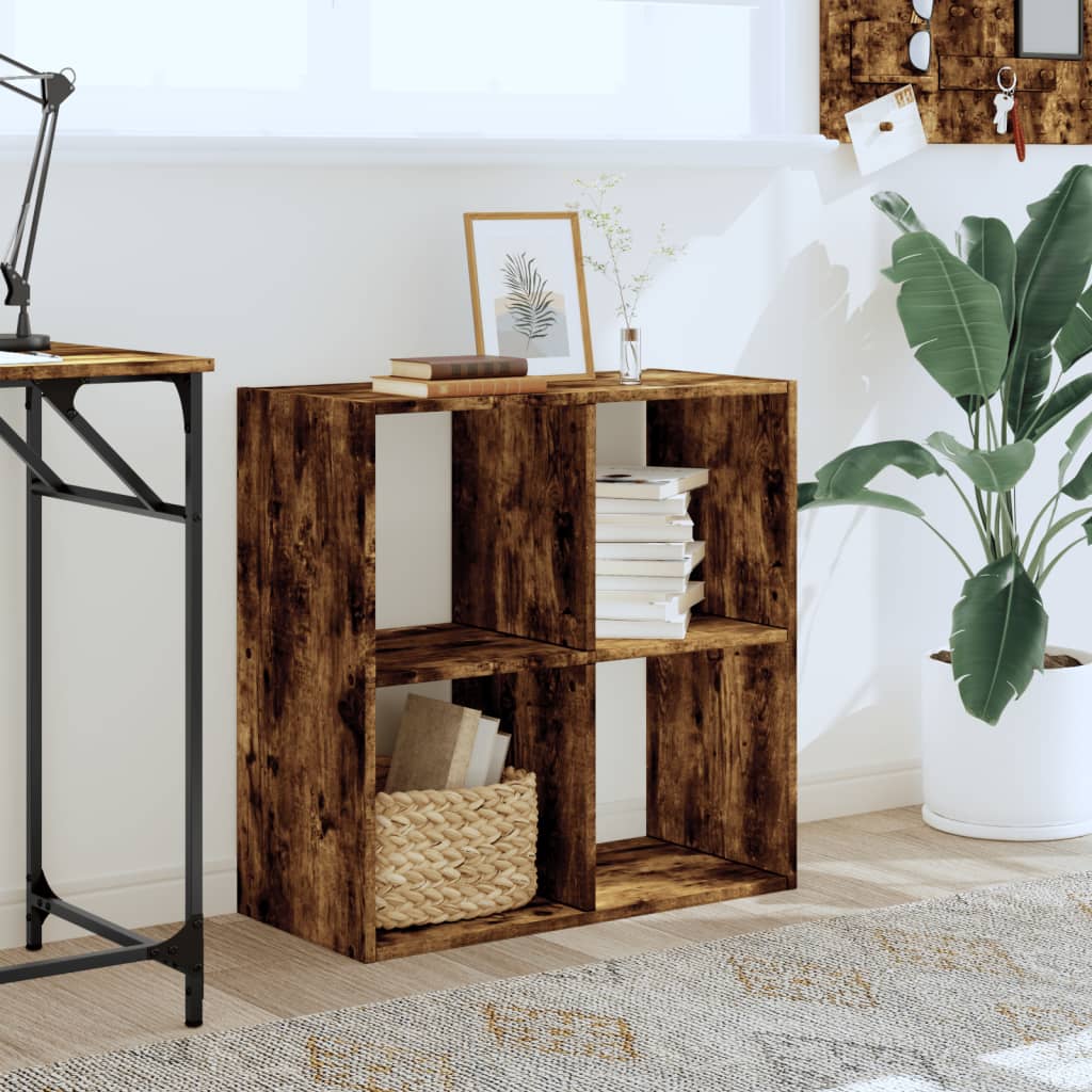 vidaXL Bookcase Smoked Oak 68,5x32x68,5 cm Engineered Wood 3