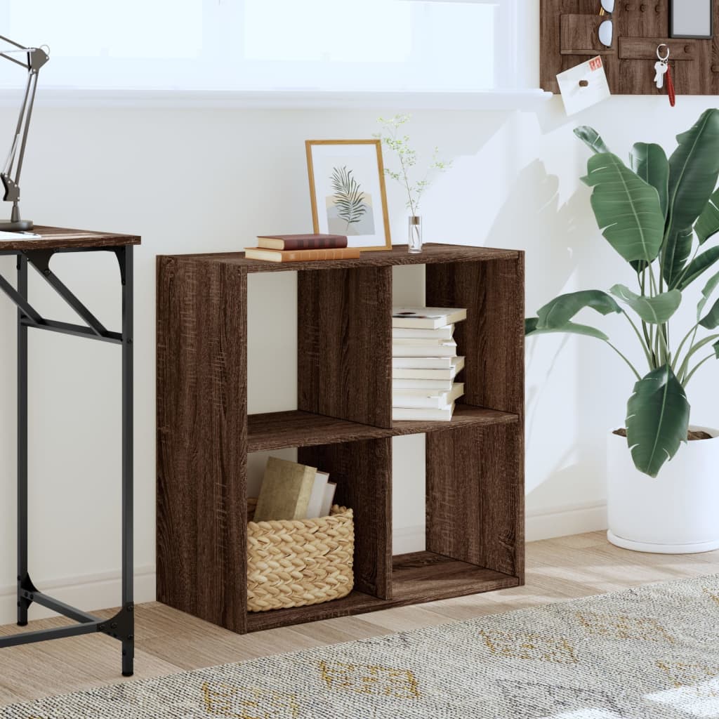 vidaXL Bookcase Brown Oak 68,5x32x68,5 cm Engineered Wood 3
