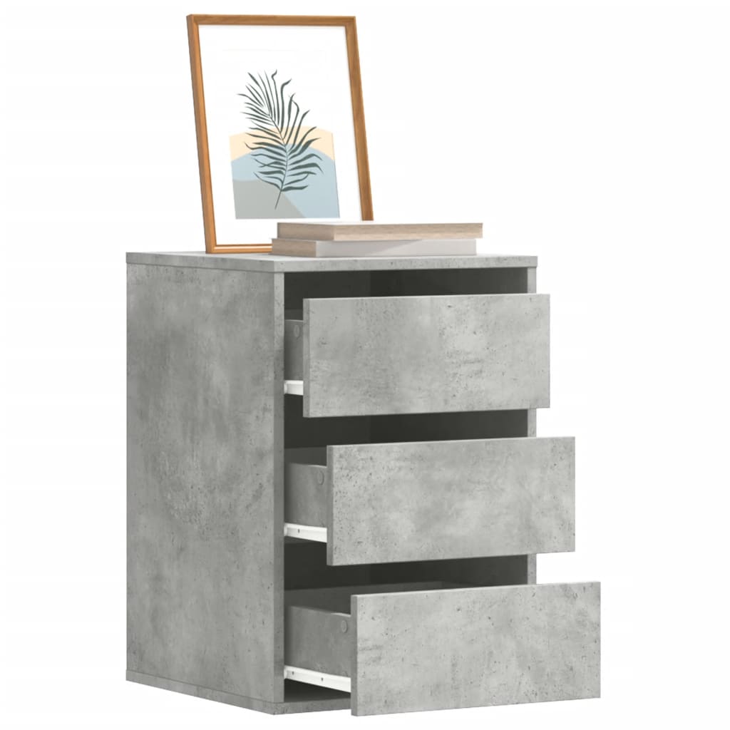 Corner Chest of Drawers 40x41x58 cm Engineered Wood Height 58 cm Width 40 cm Concrete grey