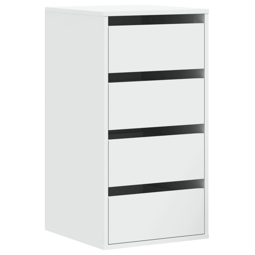 Corner Chest of Drawers Engineered Wood Height 76 cm White 40 cm