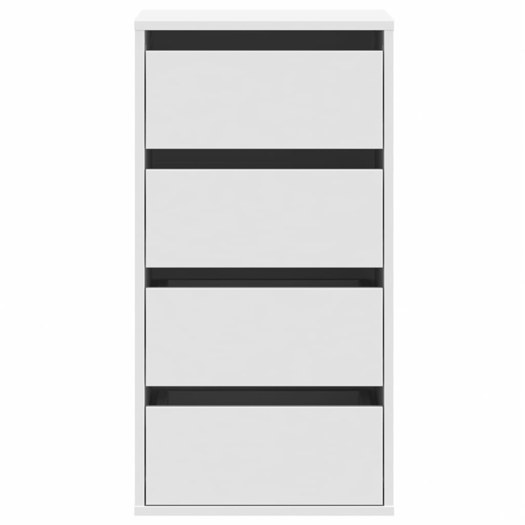 Corner Chest of Drawers Engineered Wood Height 76 cm White 40 cm