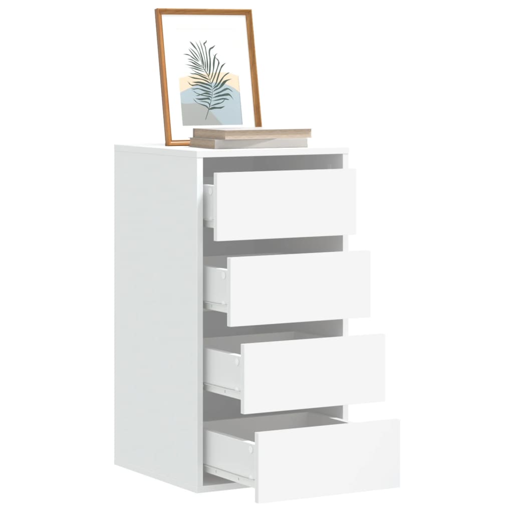 Corner Chest of Drawers Engineered Wood Height 76 cm White 40 cm