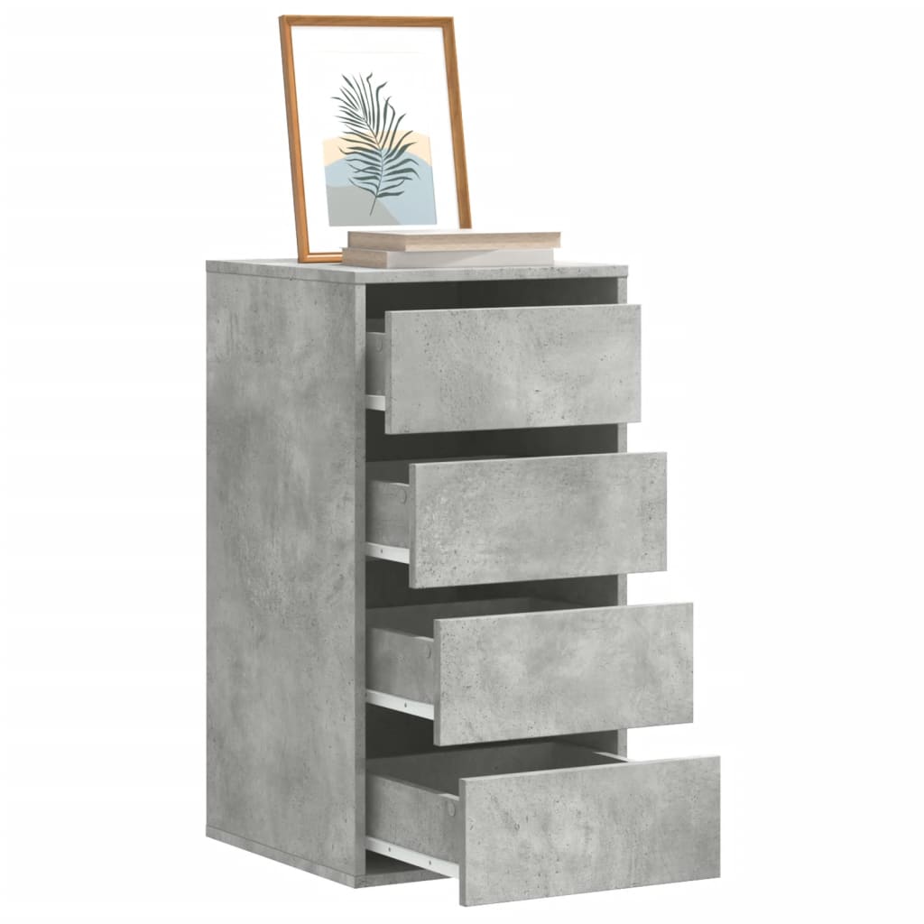 Corner Chest of Drawers Engineered Wood Height 76 cm Concrete grey 40 cm