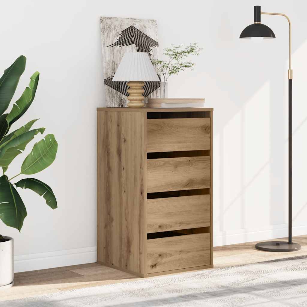 Corner Chest of Drawers Engineered Wood Height 76 cm Oak 40 cm