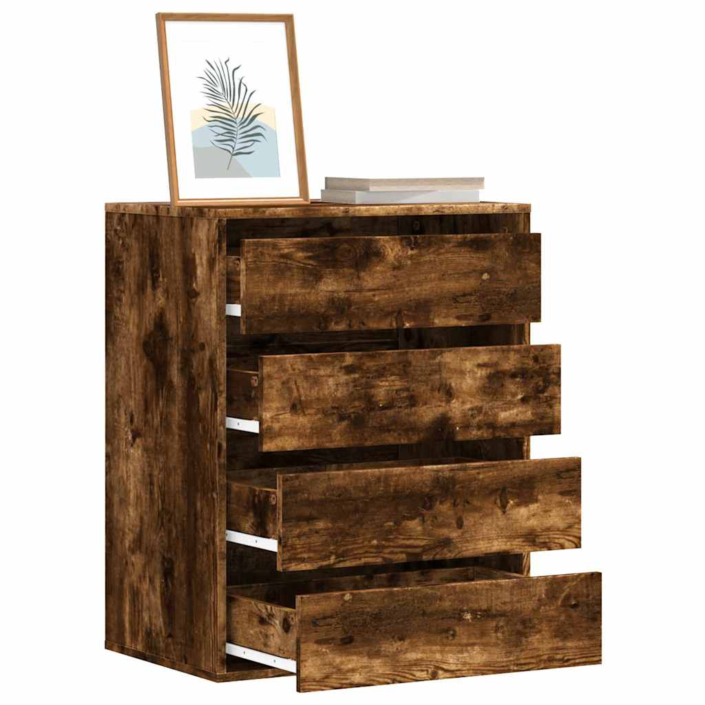 Corner Chest of Drawers Engineered Wood Height 76 cm Smoked oak 60 cm