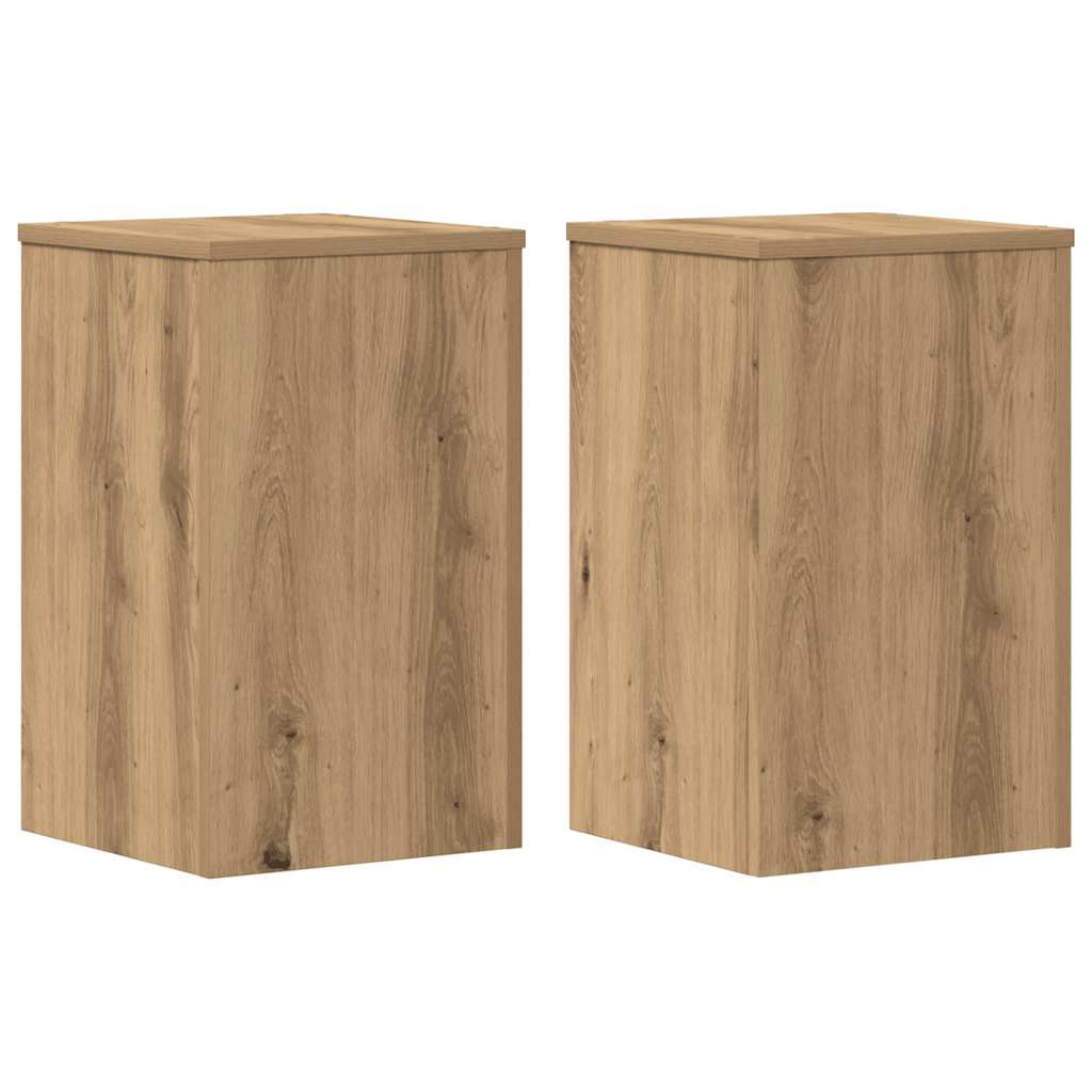 vidaXL Plant Stand 2 pcs Oak 30 x 30 x 50 cm Engineered Wood 2