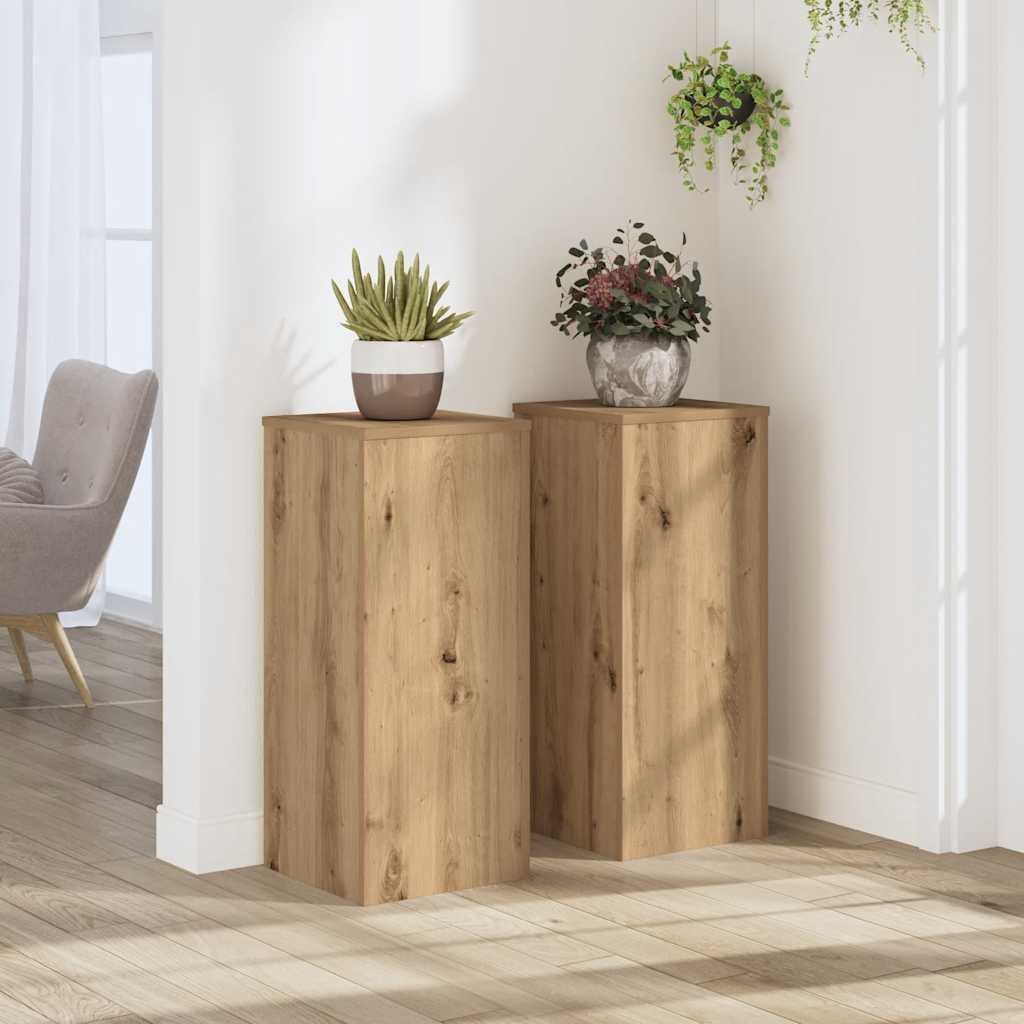 Plant Stands 2 pcs Artisan Oak Engineered Wood