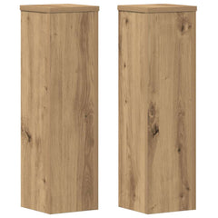 vidaXL Plant Stand 2 pcs Oak 17 x 17 x 60 cm Engineered Wood 2