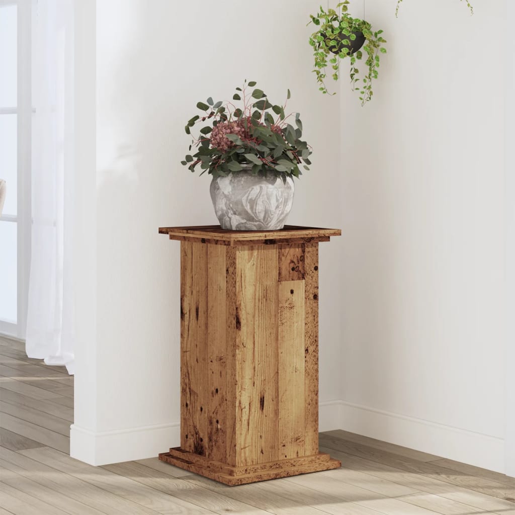 vidaXL Plant Stand Old Wood 33 x 33 x 60 cm Engineered wood 1