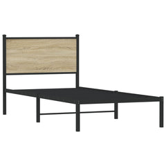 vidaXL Metal Bed Frame without Mattress Sonoma Oak 80x200 cm 3