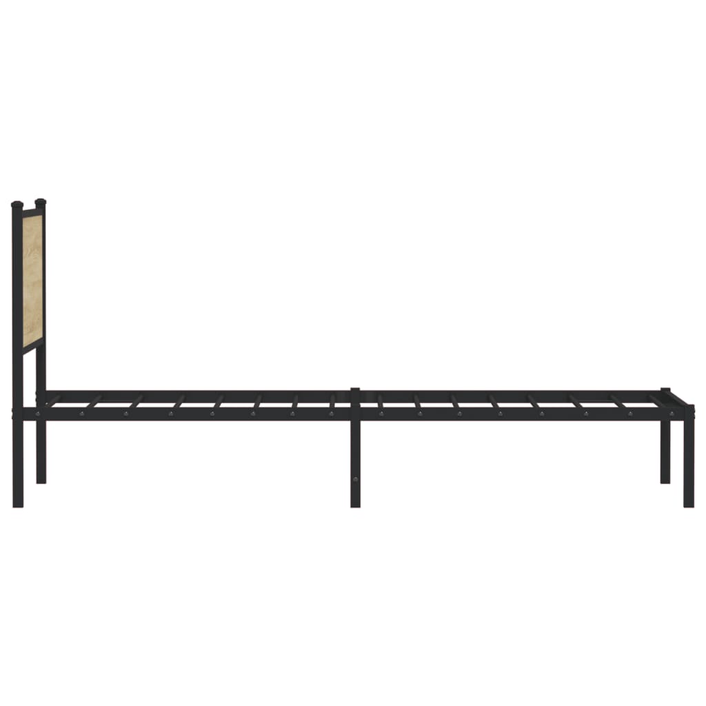 vidaXL Metal Bed Frame without Mattress Sonoma Oak 90x190 cm Single 6