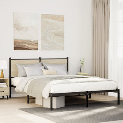 Metal Bed Frame without Mattress Sonoma Oak Length 200 cm with Headboard 140 cm